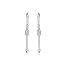 Sterling Silver Polished and Textured Arrow Earrings