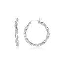 Sterling Silver Round Twisted Hoop Earrings(3x20mm)