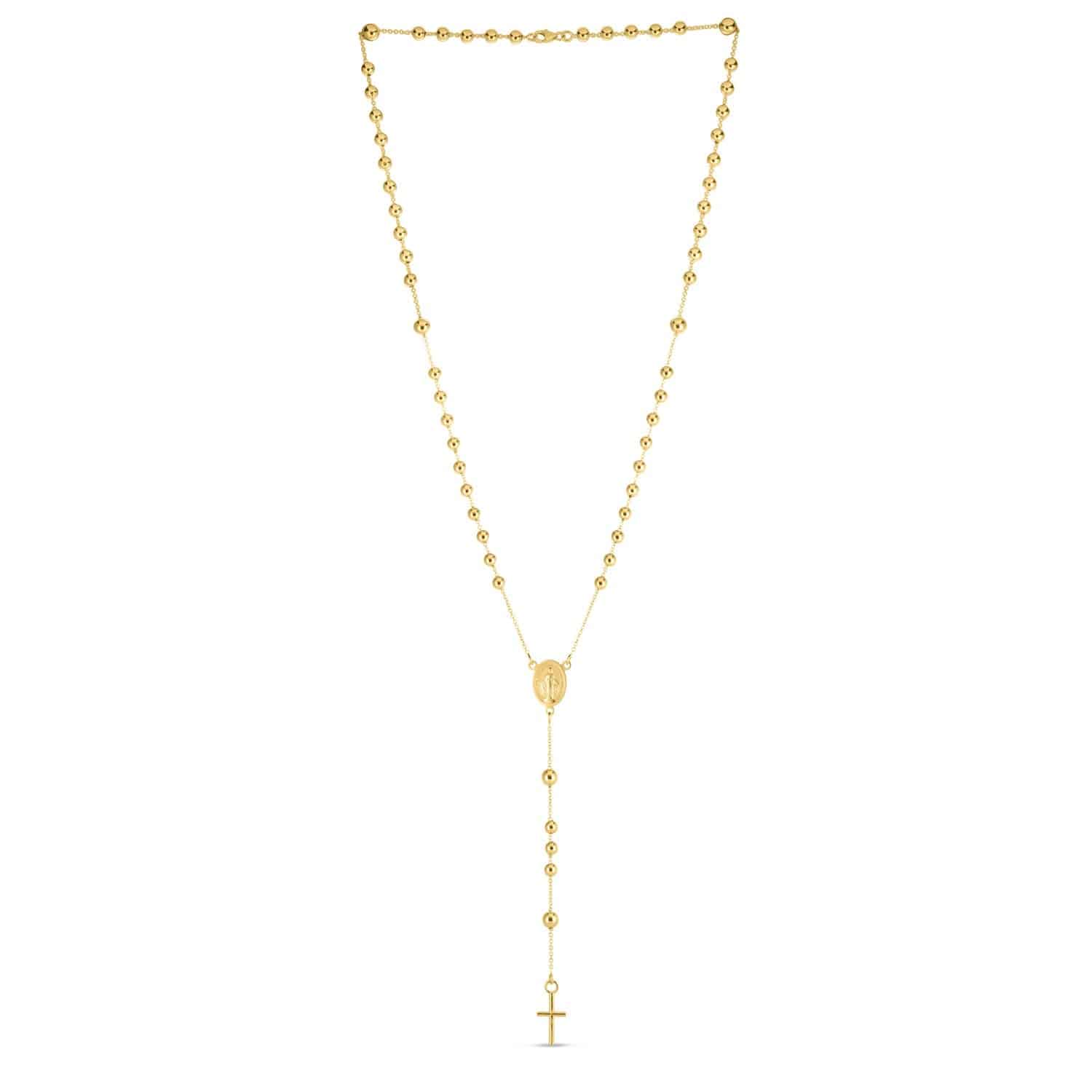 14K Yellow Gold Rosary Necklace