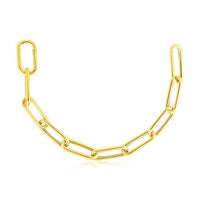 14k Yellow Gold Rounded Paperclip Chain Necklace | 18''