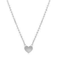 14k White Gold Polished Mini Heart Necklace