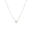 14k White Gold Polished Mini Heart Necklace