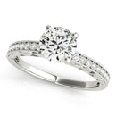 14k White Gold Antique Style Pronged Round Diamond Engagement Ring (1 1/8 cttw) - Forever in Harmony