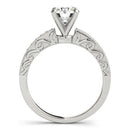 14k White Gold Antique Style Pronged Round Diamond Engagement Ring (1 1/8 cttw) - Forever in Harmony