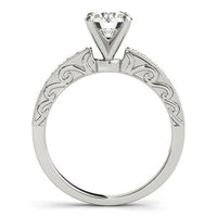 14k White Gold Antique Style Pronged Round Diamond Engagement Ring (1 1/8 cttw) - Forever in Harmony