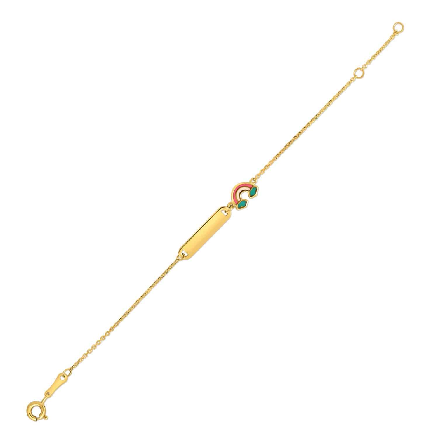 14k Yellow Gold Rainbow Childrens Bracelet (1.00 mm) |