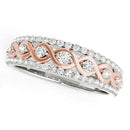 14k White And Rose Gold Infinity Diamond Band (3/8 cttw) - Forever in Harmony