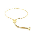 14k Yellow Gold Adjustable Lariat Style Heart Motif Bracelet (1.00 mm) | - Forever in Harmony