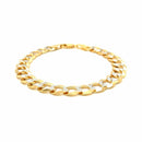 14k Two Tone Gold Pave Curb Bracelet (9.70 mm) | - Forever in Harmony