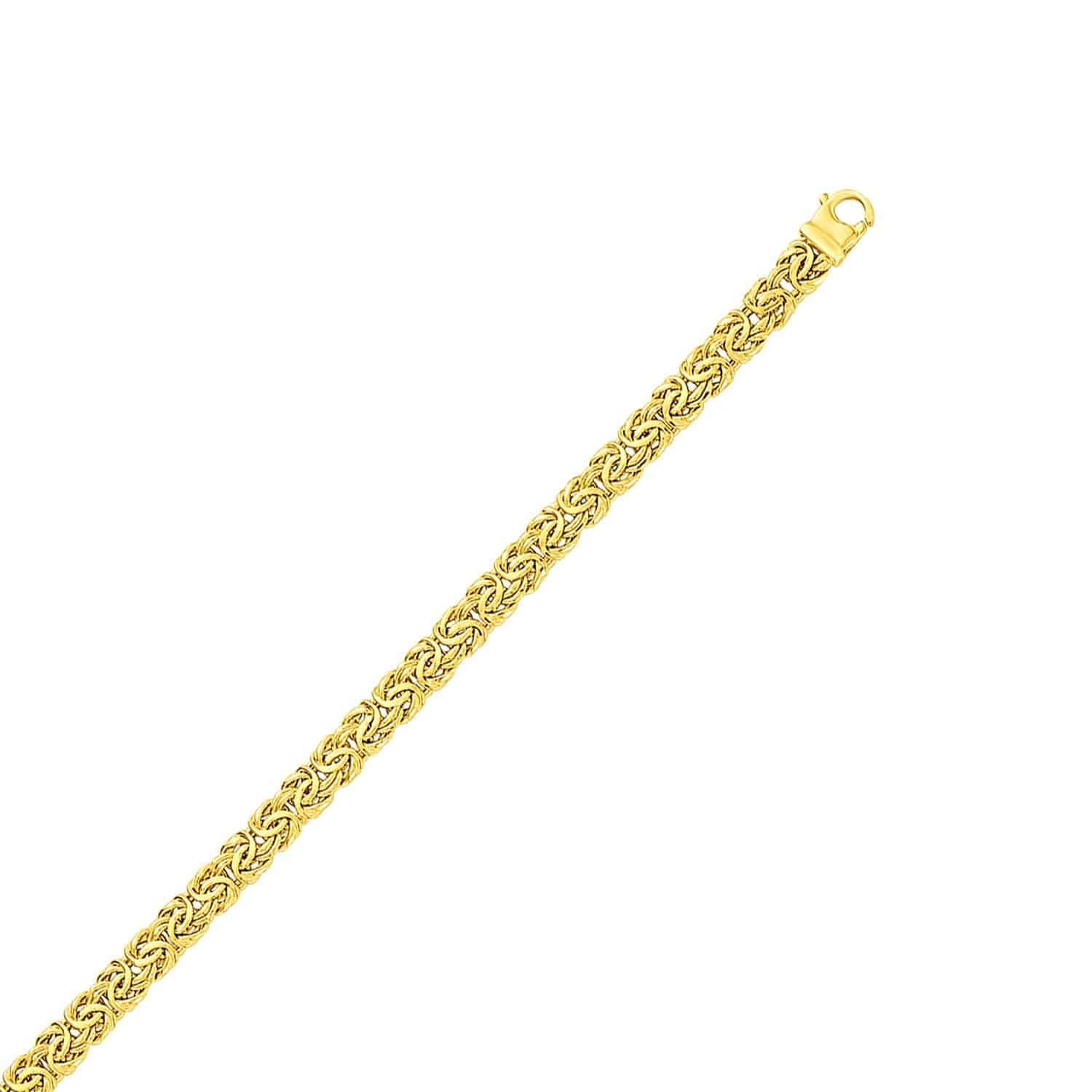 10k Yellow Gold Byzantine Design Chain Bracelet (7.00 mm) |