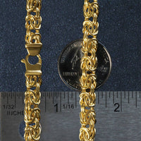 10k Yellow Gold Byzantine Design Chain Bracelet (7.00 mm) | 7.25''