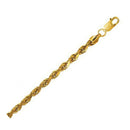 10K Yellow Gold Hollow Diamond Cut Rope Chain (5.00 mm) - Forever in Harmony