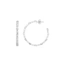 Sterling Silver Hoop Earrings with Round and Marquise Cubic Zirconias(2x30mm)