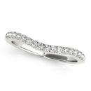 14k White Gold Curvy Style Pave Set Diamond Wedding Band (1/5 cttw) - Forever in Harmony