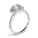 14k White Gold Round Halo Diamond Engagement Ring (1 1/2 cttw) - Forever in Harmony