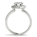 14k White Gold Round Halo Diamond Engagement Ring (1 1/2 cttw) - Forever in Harmony