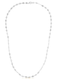 14k White Gold Necklace with Polished Circles