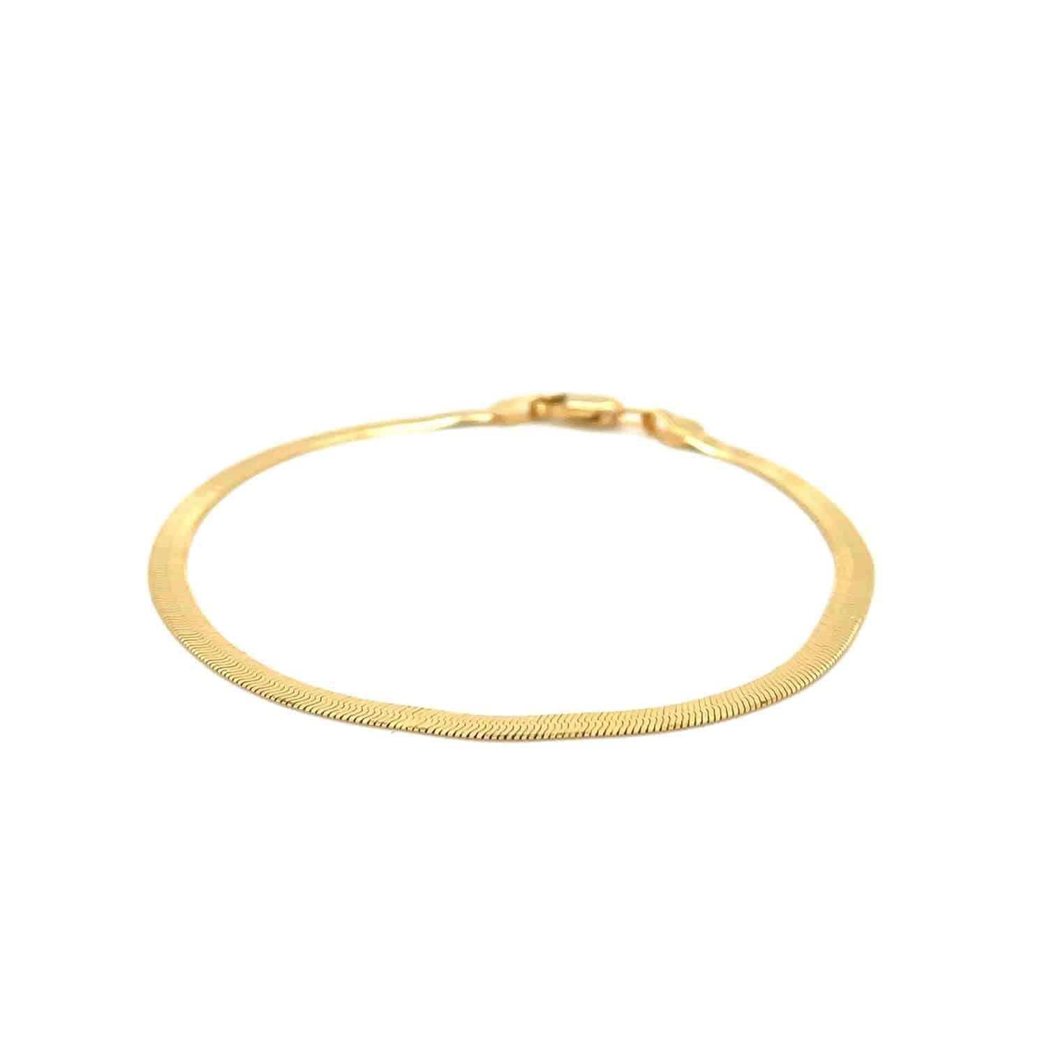 Imperial Herringbone Bracelet in 10k Yellow Gold  (2.80 mm) |