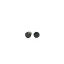 14k White Gold Stud Earrings with Black Faceted Cubic Zirconia(5mm)