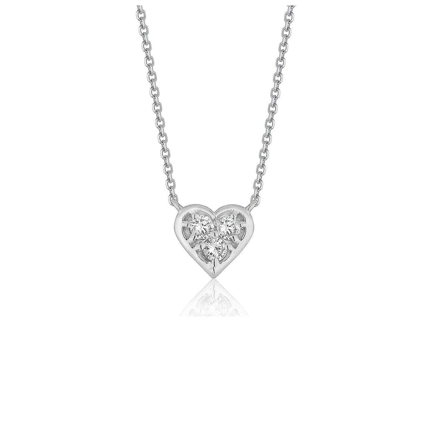 Diamond Heart Design Pendant in 14k White Gold - Forever in Harmony