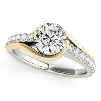 14k Two Tone Gold Split Shank Style Diamond Engagement Ring (1 1/4 cttw) - Forever in Harmony