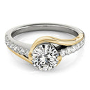 14k Two Tone Gold Split Shank Style Diamond Engagement Ring (1 1/4 cttw) - Forever in Harmony