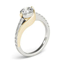 14k Two Tone Gold Split Shank Style Diamond Engagement Ring (1 1/4 cttw) - Forever in Harmony