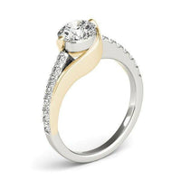 14k Two Tone Gold Split Shank Style Diamond Engagement Ring (1 1/4 cttw) - Forever in Harmony