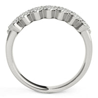 Diamond Studded Wide Multi-Diagonal Pattern Ring in 14k White Gold (5/8 cttw) - Forever in Harmony