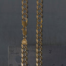 14k Two Tone Gold Pave Curb Chain (4.60 mm)