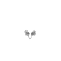 14k White Gold Round Stud Earrings (4mm)