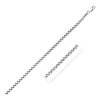 Sterling Silver Rhodium Plated Round Box Chain (3.00 mm) | - Forever in Harmony