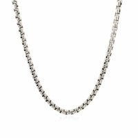 Sterling Silver Rhodium Plated Round Box Chain (3.00 mm) | - Forever in Harmony