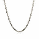 Sterling Silver Rhodium Plated Round Box Chain (3.00 mm) | 20''