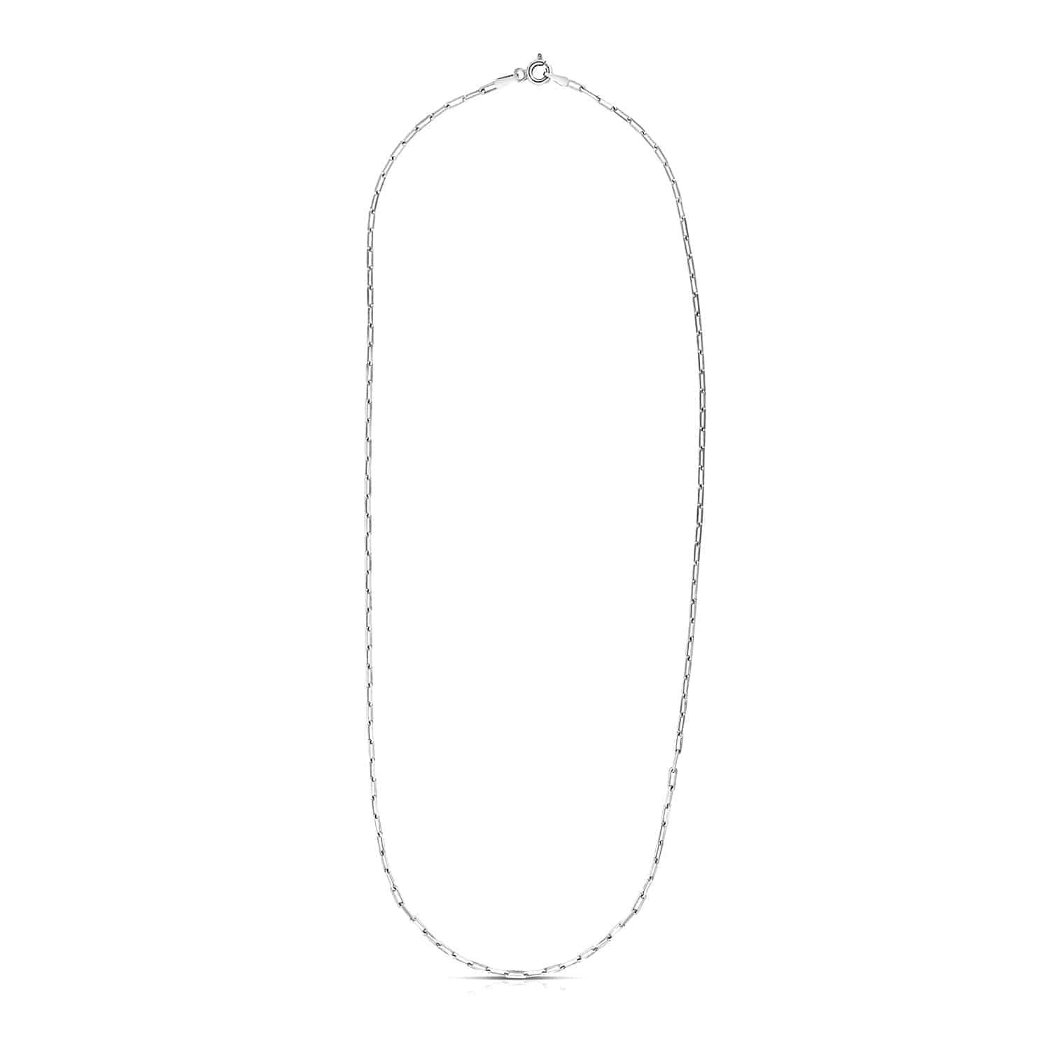 Sterling Silver Rhodium Plated Paperclip Chain (1.80 mm)