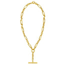 Toggle Necklace with Alternating Chain in 14K Yellow Gold