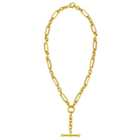 Toggle Necklace with Alternating Chain in 14K Yellow Gold