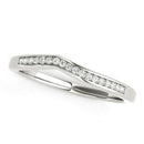 14k White Gold Modern Curved Design Diamond Wedding Band (1/10 cttw) - Forever in Harmony