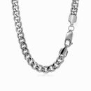 14k White Gold Miami Cuban Semi Solid Chain (5.50 mm)