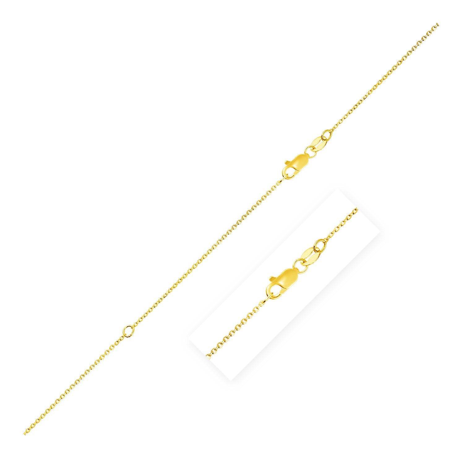 14k Yellow Gold Adjustable Cable Chain (1.10 mm) | 18''