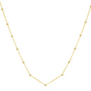 Textured Saturn Bead Necklace in 14K Yellow Gold