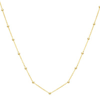 Textured Saturn Bead Necklace in 14K Yellow Gold