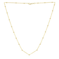 Textured Saturn Bead Necklace in 14K Yellow Gold