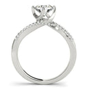 14k White Gold Spiral Design Pronged Diamond Engagement Ring (1 1/8 cttw) - Forever in Harmony