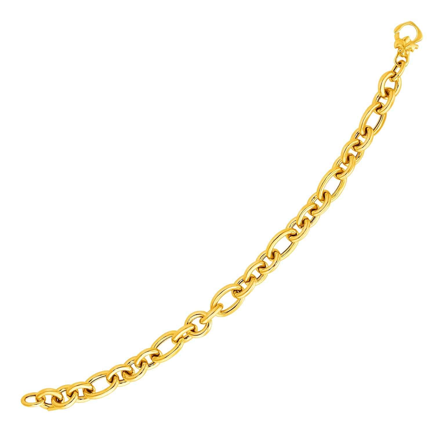 14k Yellow Gold Oval Link Bracelet (9.40 mm) |