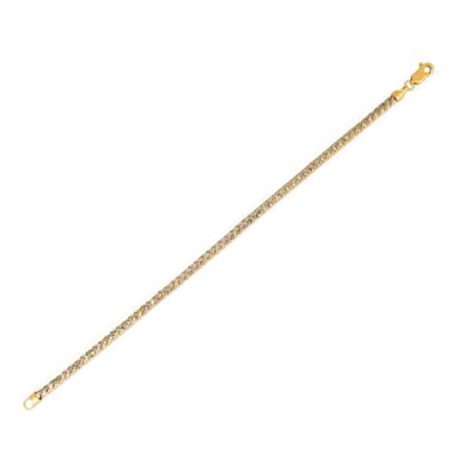 Round Pave Franco Chain Bracelet in 14k Yellow Gold  (3.15 mm) |