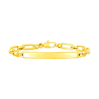 14K Yellow Gold Paperclip Chain ID Bracelet (4.80 mm) | - Forever in Harmony