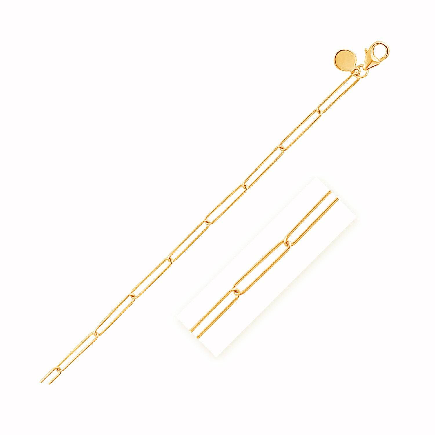 14k Yellow Gold Wire Paperclip Bracelet  (2.70 mm) |