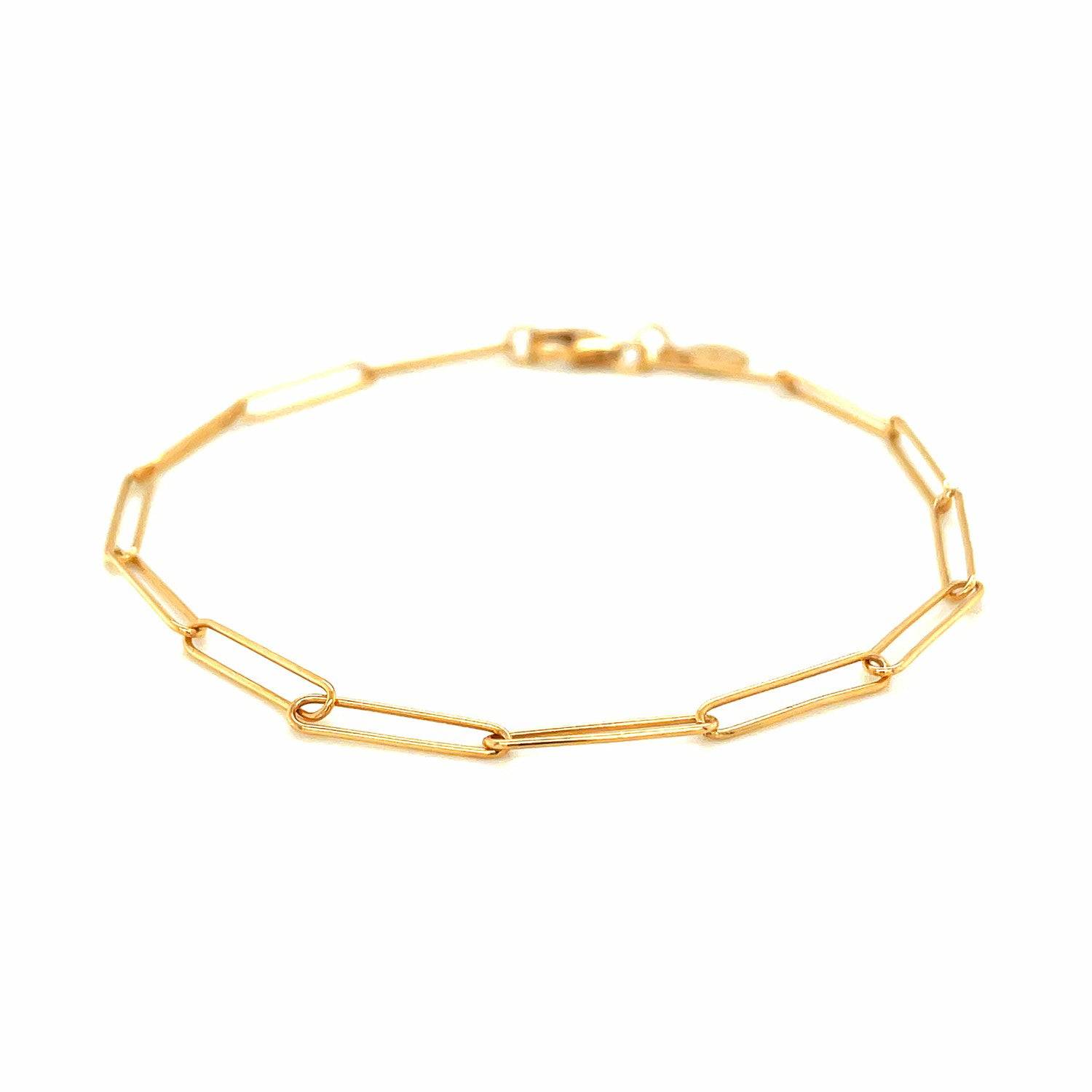 14k Yellow Gold Wire Paperclip Bracelet  (2.70 mm) |