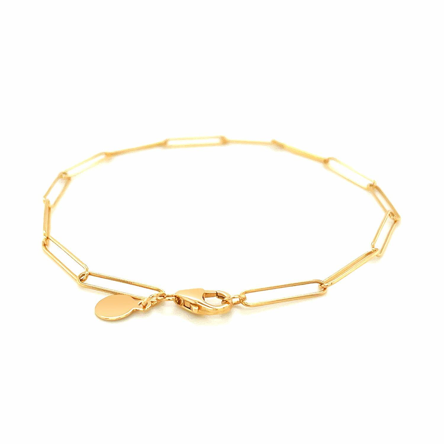 14k Yellow Gold Wire Paperclip Bracelet  (2.70 mm) | - Forever in Harmony